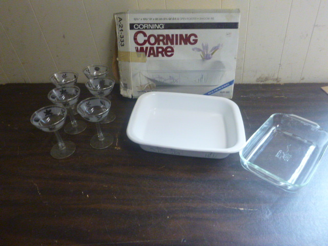 lot 190 image: Bakeware and Wine Glasses