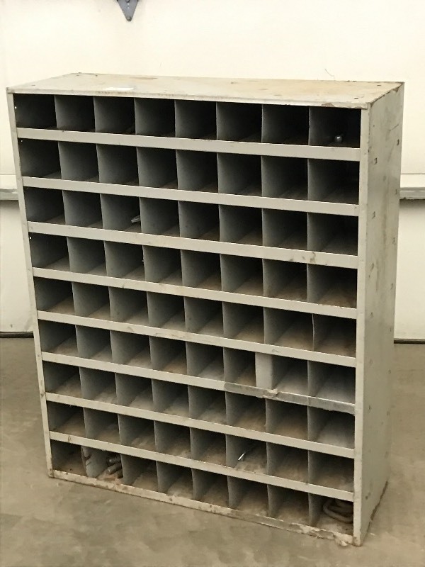 lot 13 image: Steel Hardware Sorting Shelf