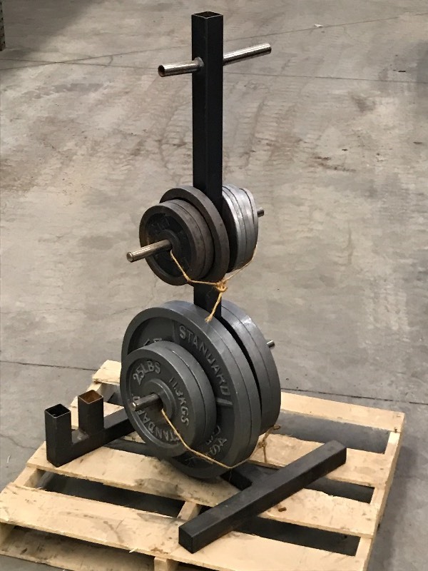 lot 18 image: Exercise Weights With Storage Rack