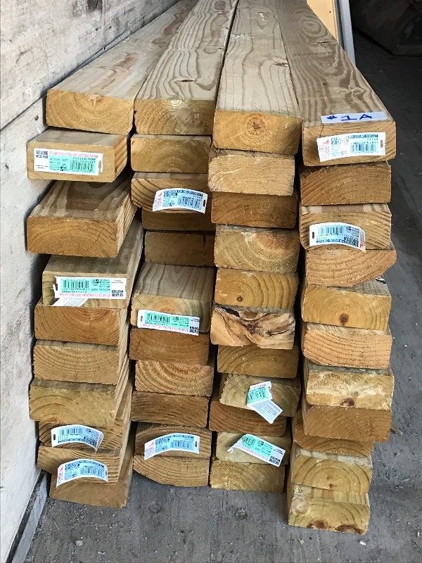 lot 1A image: Lot Of Treated 8ft Lumber