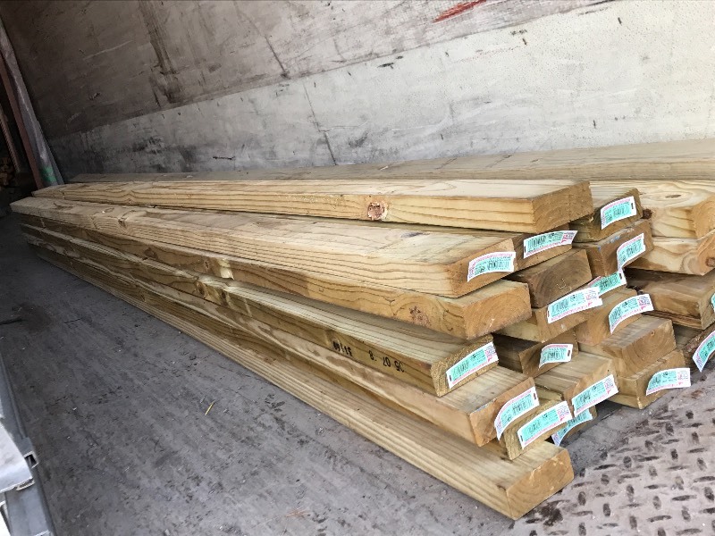 lot 2A image: Lot Of 10  12  16 Treated Lumber
