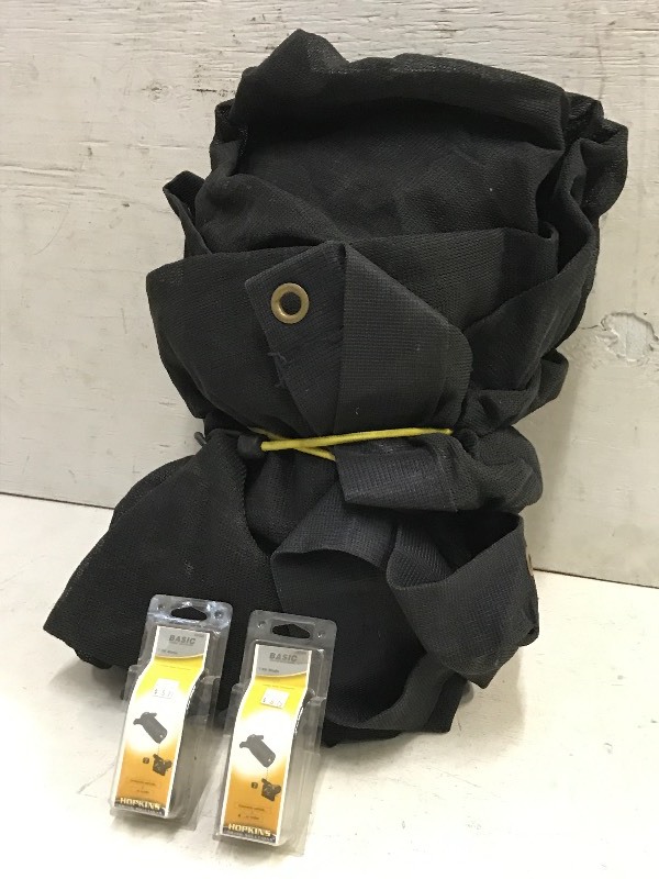 lot 20 image: Landscape Trailer Tarp & (2) Trailer Harness Adapters
