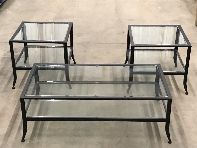 lot 24 image: 3-Piece Coffee & End Table Set