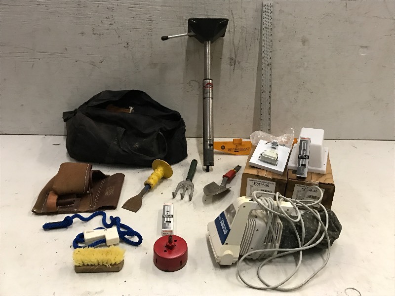 lot 90 image: Box Of Electrical Supplies  Hand Tools  Shop Supplies & Etc