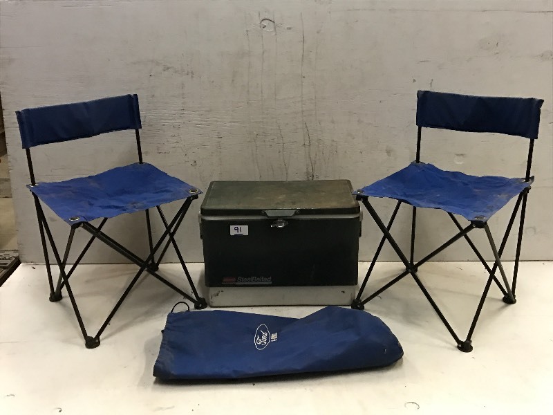 lot 91 image: Coleman Camp Cooler & Folding Camp Chair