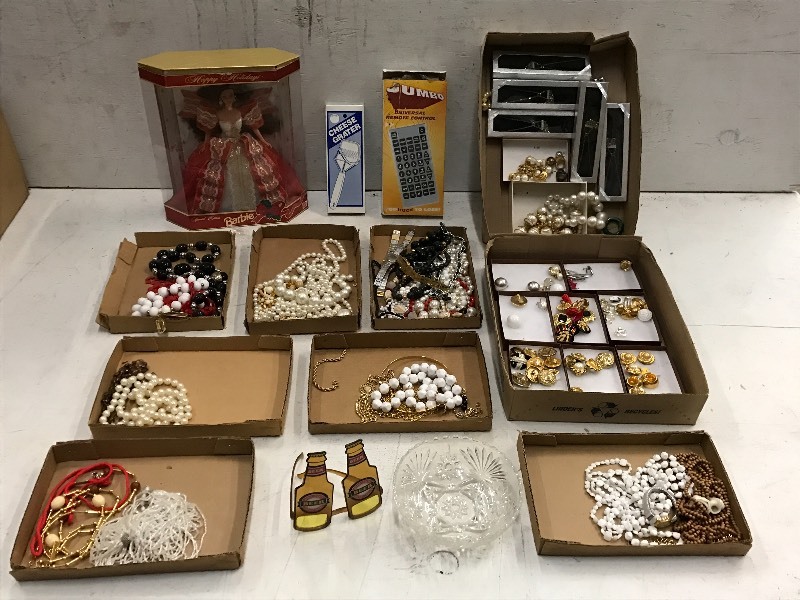 lot 132 image: Lot Of Barbie, Calculator, Costume Jewelry