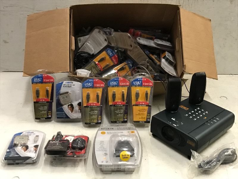 lot 136 image: Projector, USB Camera, KVM Switch, Electronics Cords
