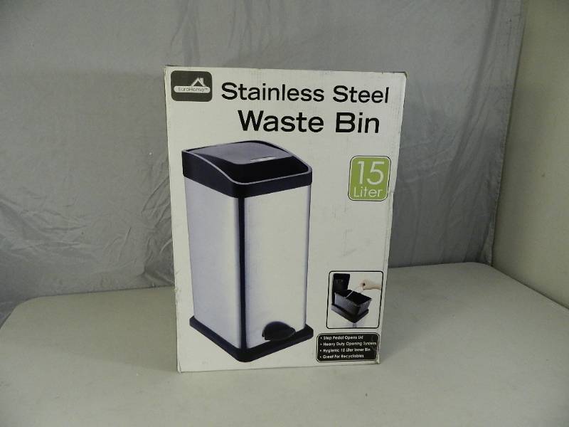 lot 7 image: Brand New Stainless Steel Waste Bin