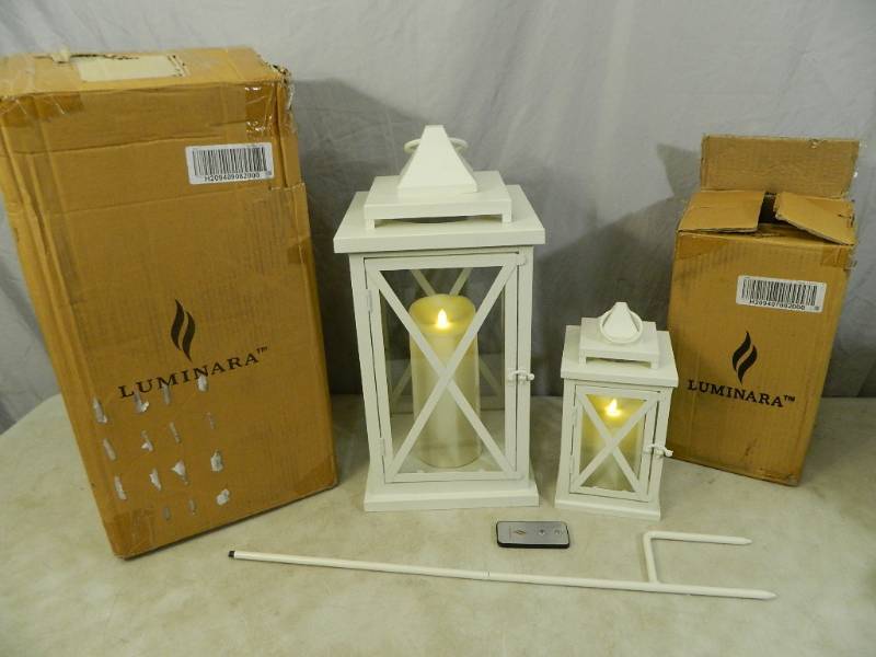 lot 6A image: 2 Luminara Lexington Flameless Candle Lanterns