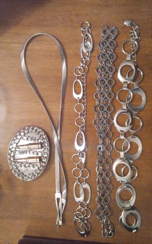 4-Chain Belts & Fancy Bullet Belt Buckle