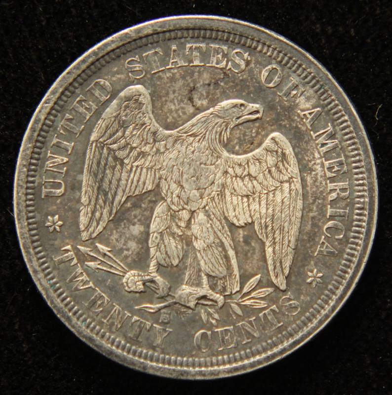 1875-S US TWENTY CENT PIECE AU
