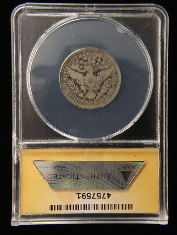 1897-S BARBER SILVER QUARTER G4 ANACS RARE COIN