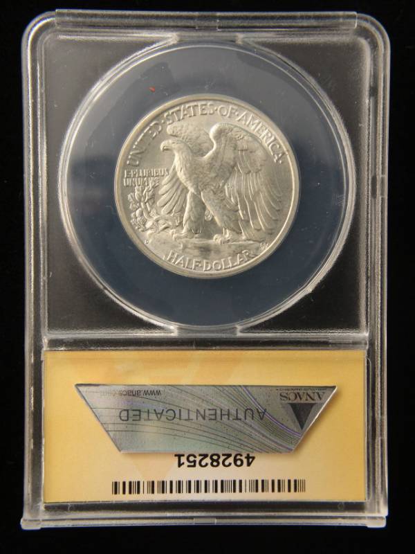 1947-D WALKING LIBERTY HALF DOLLAR MS63 ANACS