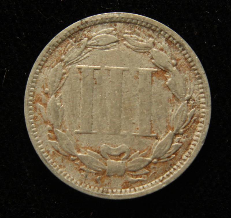 1866 US THREE CENT NICKEL