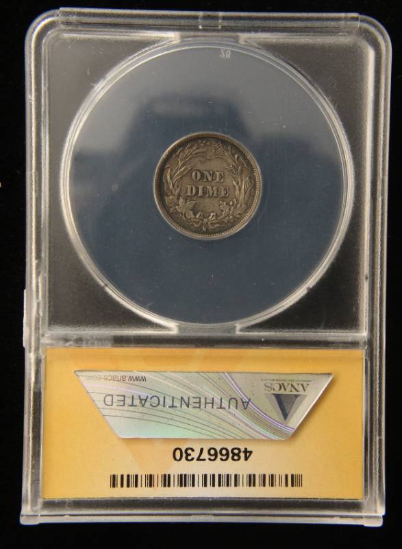 1893-S BARBER SILVER DIME XF45 ANACS