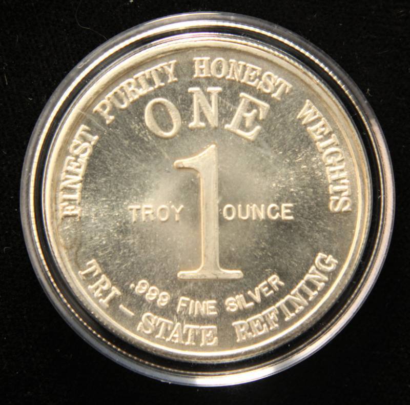 1 TROY OZ. .999 FINE SILVER 1976 TRI-STATE IN AIRTITE