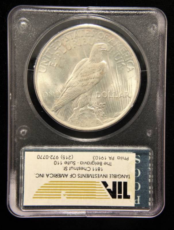 1923 PEACE SILVER DOLLAR MS64 OLD PCGS RATTLER HOLDER