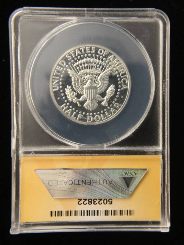 1964 PROOF ACCENTED HAIR KENNEDY SILVER HALF DOLLAR PF64 ANACS BETTER DATE COIN
