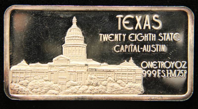 1 TROY OZ. .999 FINE SILVER BAR 50 STATES SERIES TEXAS