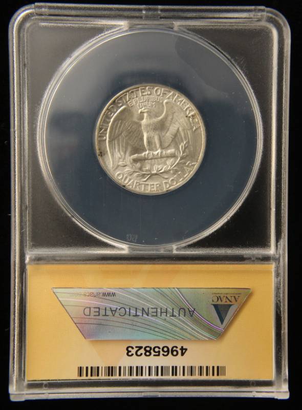 1945 WASHINGTON SILVER QUARTER MS65 ANACS