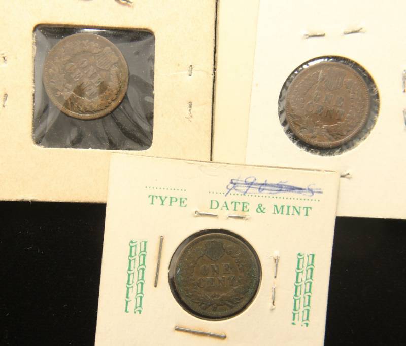 3 INDIAN HEAD CENTS 1901 1902 1907