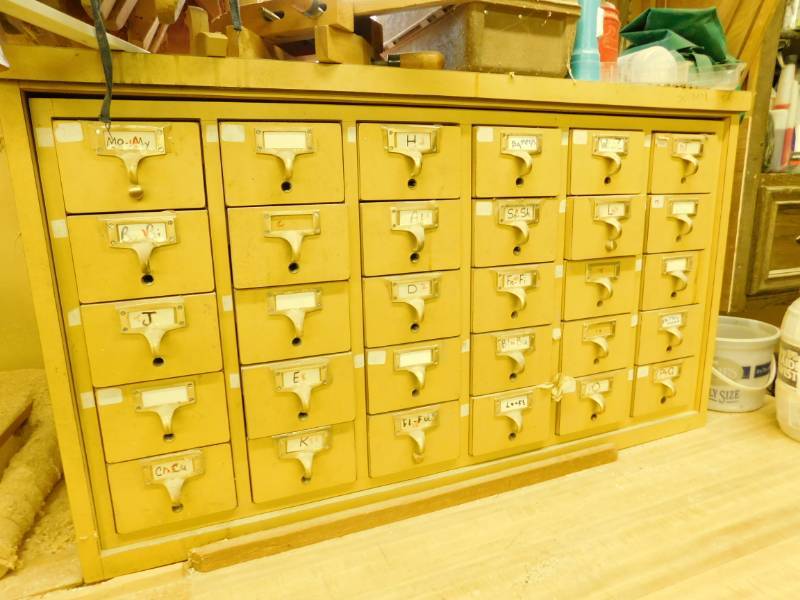 Thirty Drawer Cabinet For Library File Cards
