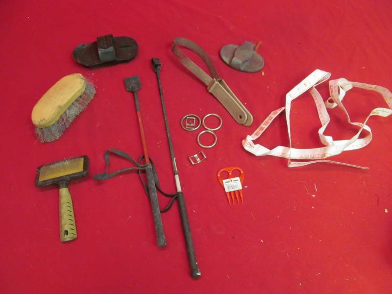 lot 31 image: horse grooming tools