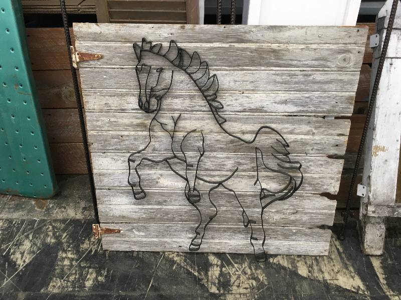 Wooden Metal Horse Art