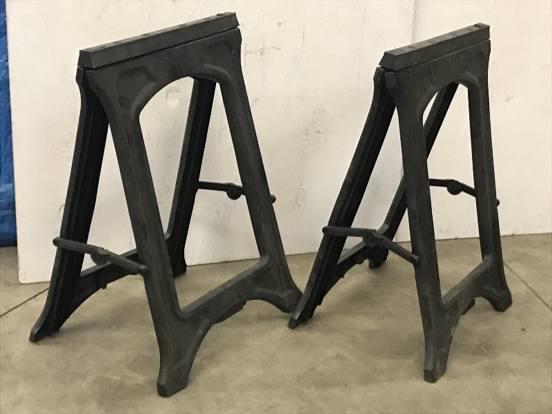 lot 37 image: (2) Plastic Saw Horses