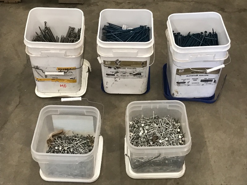 lot 40 image: (5) Buckets Of Fasteners