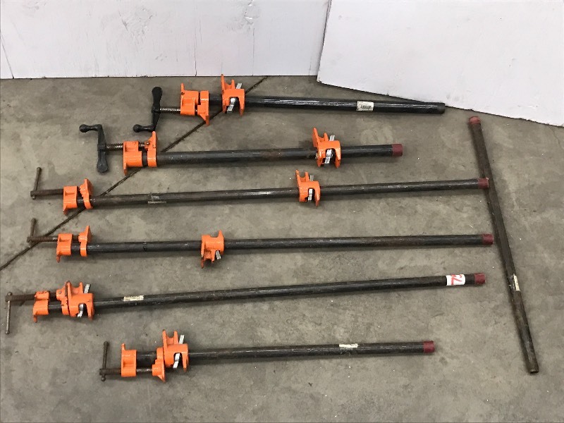 lot 75 image: Lot Of (7) Steel Bar Clamps