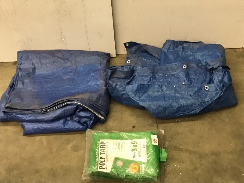 lot 65 image: Lot Of (4) Poly Tarps