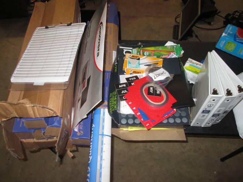 misc office lot of pens, 2019 calen...