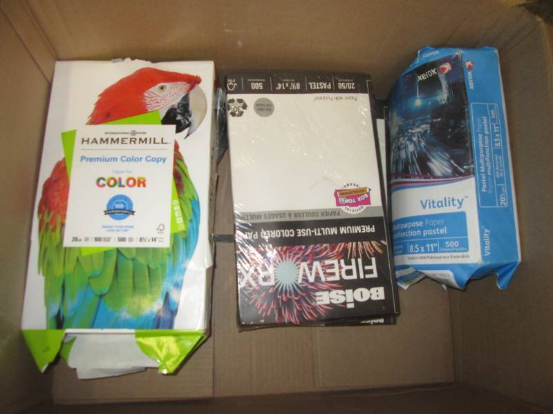 Lot of misc colored and white  pape...