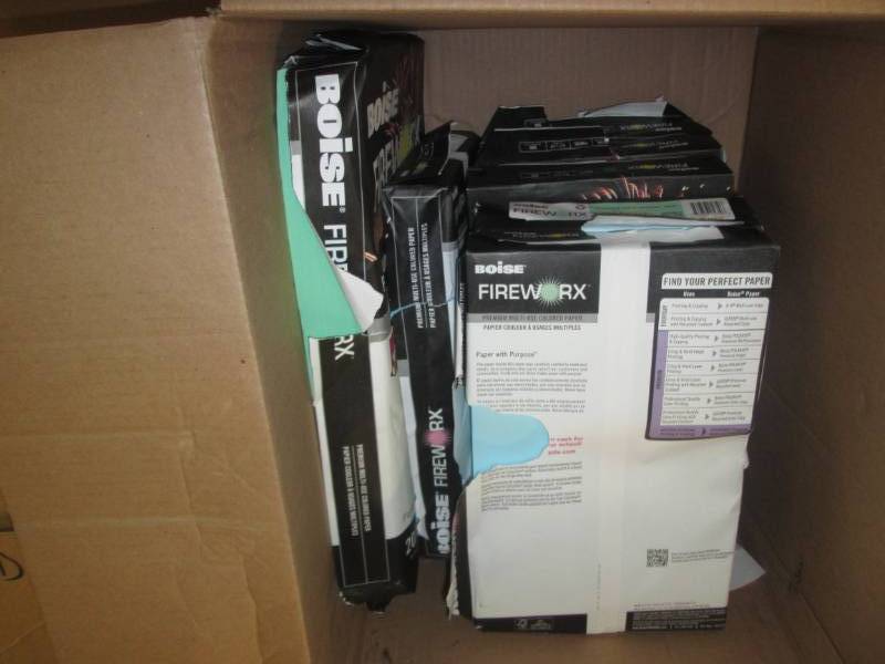Lot of misc colored and white  pape...