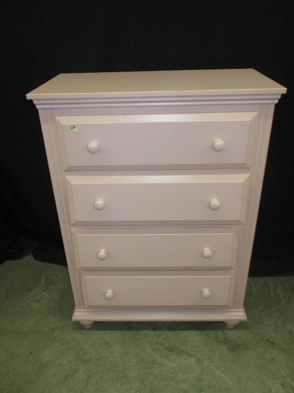 lot 122 image: 4 drawer Tall dresser 31 12 lx 16 wx 43 12h