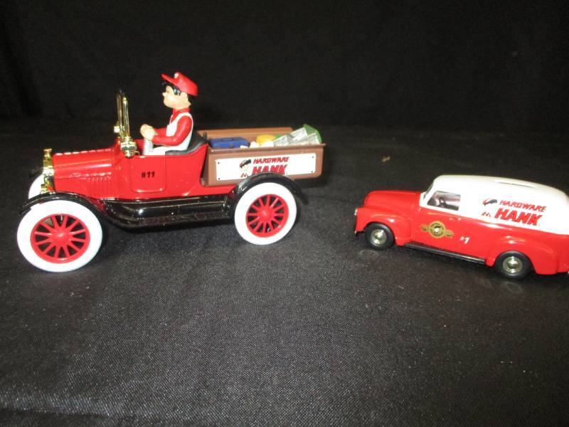 lot 149 image: Ace Hardware 1918 Ford Runabout and 1950 Chevy Panel Van