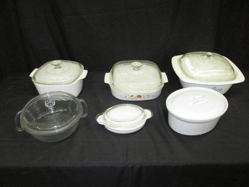 lot 157 image: Corningware and anchor hocking