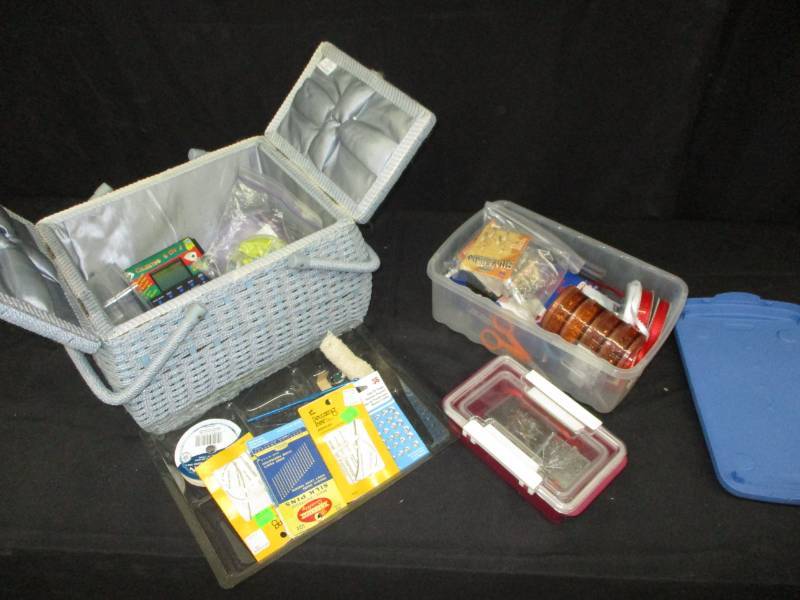lot 197 image: Sewing Box and all the goodies to fill it and go with