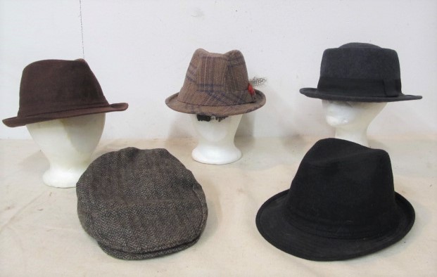 lot 24 image: Group of Vintage & Modern Mens Fedora etc Hats