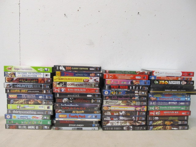 lot 52 image: Lot of 45 DVDs - MOST STILL SEALED