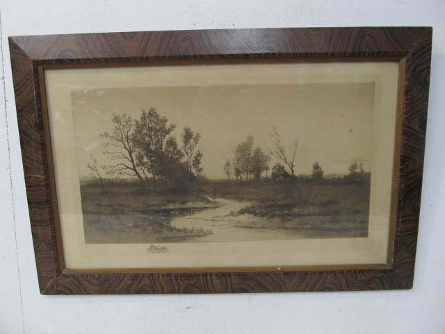 lot 81 image: Antique Framed Etching