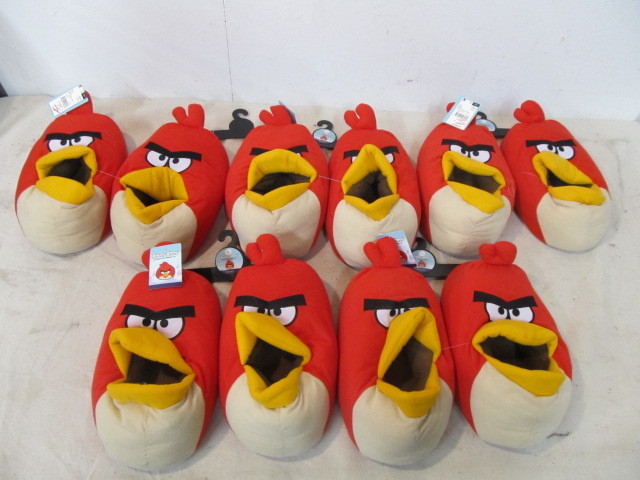 5 Pairs of NEW Angry Birds Slippers | Little Canada Estate Auction - Antiques Collectibles 1930's Cards & MORE!! | K-BID
