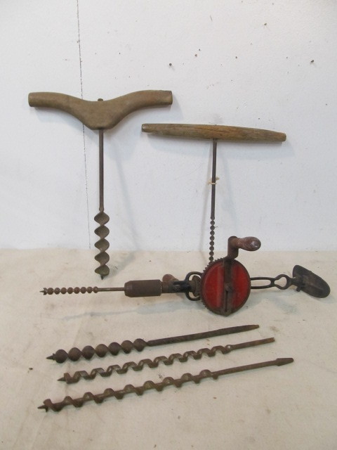 lot 115 image: Antique Auger Drills & Push Drill