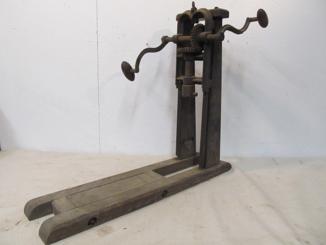 lot 124 image: Antique Primitive Barn Beam Post Drill