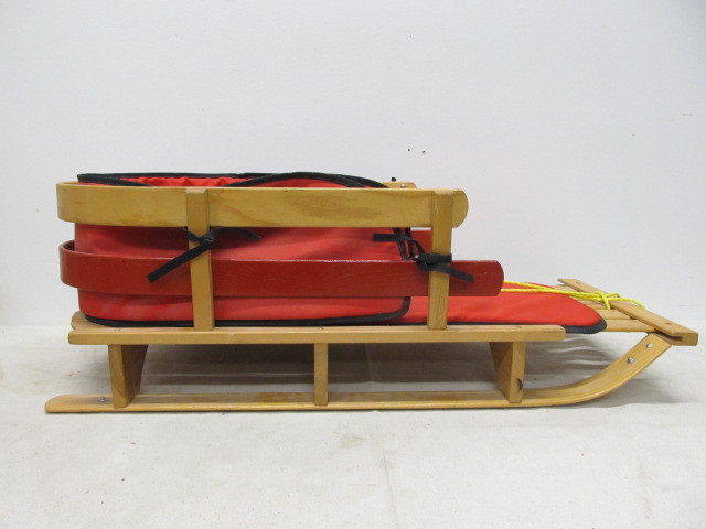 lot 90 image: Large Size Wooden Snow Sled