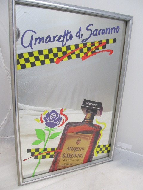 lot 161 image: Vintage Amaretto Advertising Beer Mirror