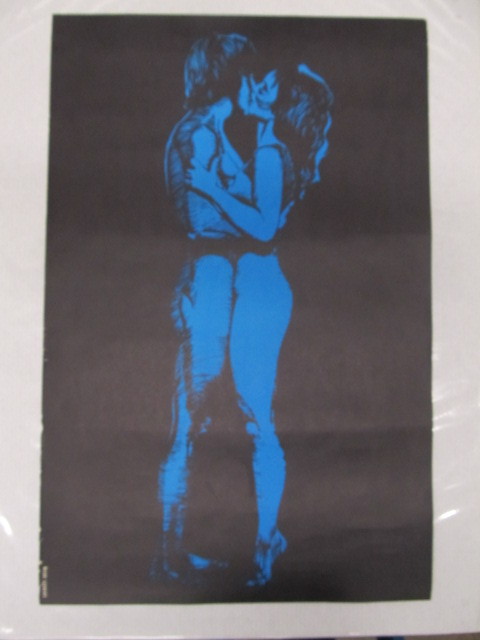 lot 148 image: Vintage 1970s BLUE LOVERS Black Light Poster