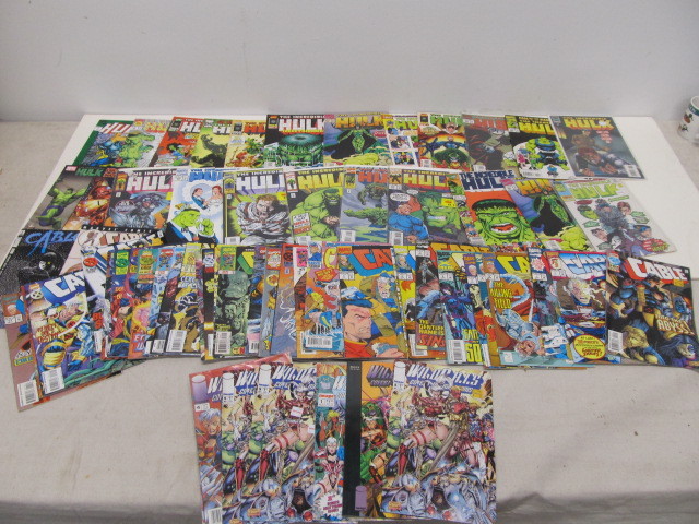 lot 191 image: Large Lot of Incredible Hulk, Cable & WildCats Comic Books