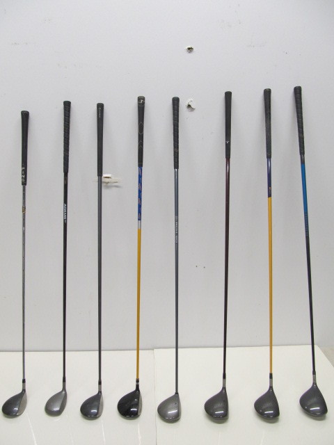 lot 216 image: Group of Brand Name Golf Clubs - Drivers 3 Woods etc